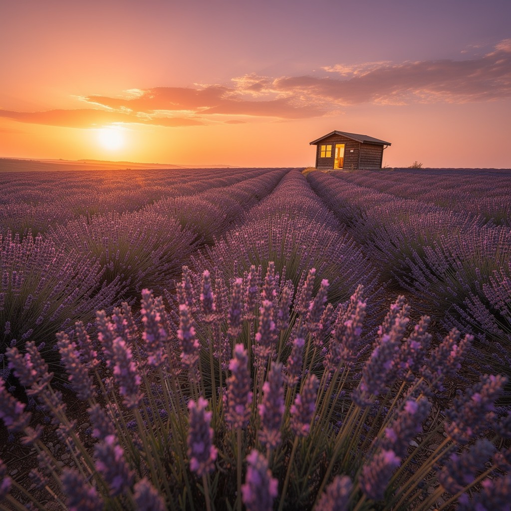 Free Lavender Sunset Dreams Image - Lavender, Sunset, Cabin | Download ...