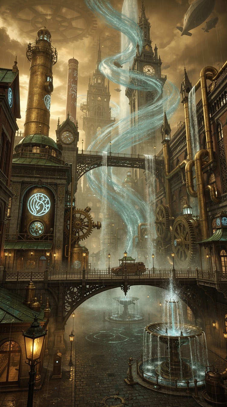 Free Steampunk Water Magic Image - Steampunk, Cityscape, Victorian ...