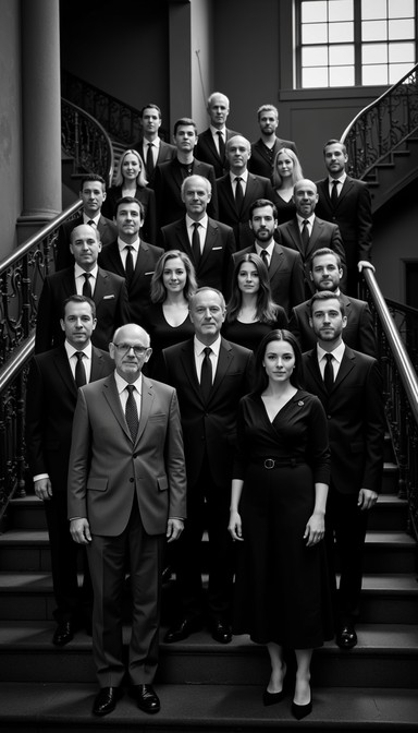 Free Distinguished collective portrait Image - Formal, Staircase ...