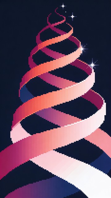 Swirling Rising Ribbion Free Rising Ribbon Shimmer Image - Ribbon, Pixel, Gradient | Download ...