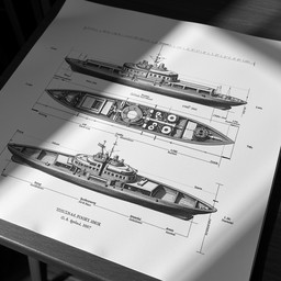 Free Naval Vessel Blueprints Image - Blueprint, Naval, Schematic ...