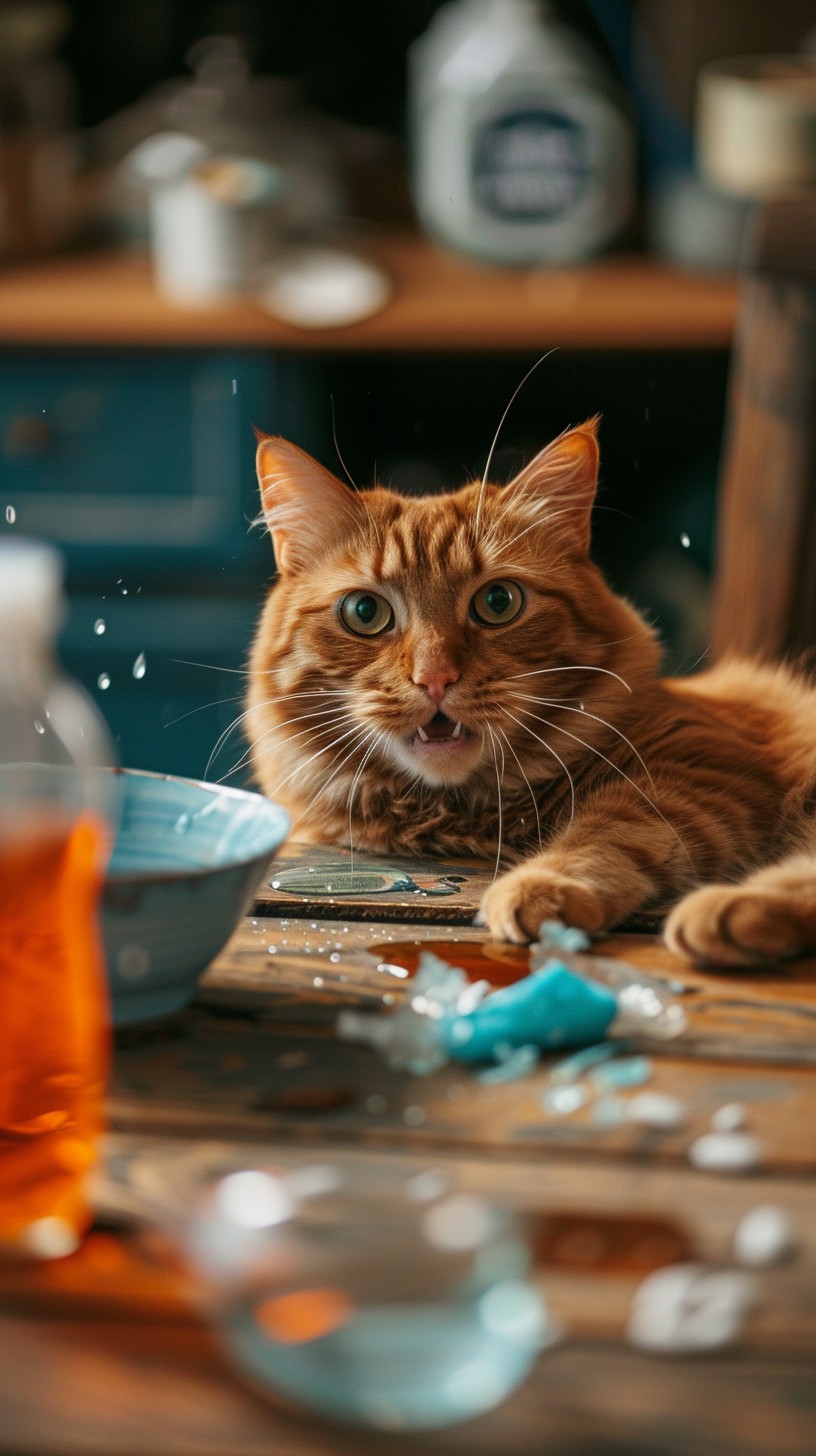 Free Curious Cat Mess Image - Cat, Ginger, Mess | Download at StockCake