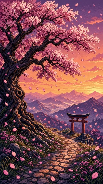 Download Pixel Sunset Blossoms Stock Images for Free | StockCake