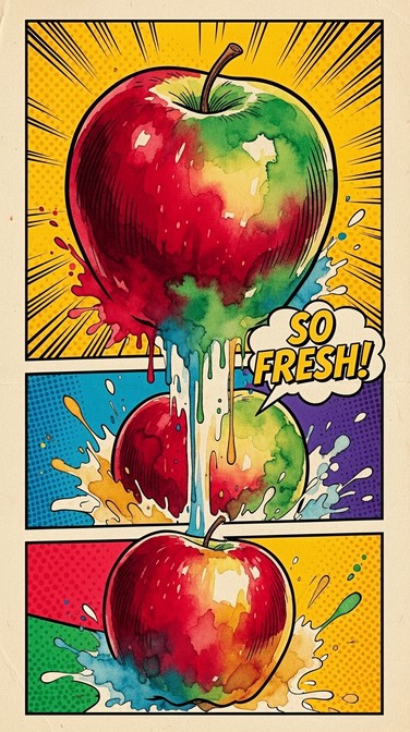 Free Fresh Apple Explosion Image - Apple, Pop-art, Watercolor ...