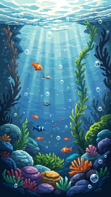 Free Pixelated Ocean Life Image - Underwater, Pixelart, Fish | Download ...