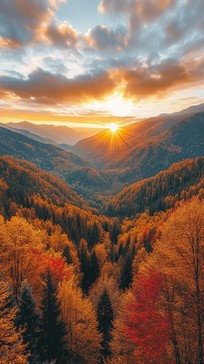 View Sun Fall Free Autumn sunset view Image - Sunset, Autumn, Valley | Download at ...