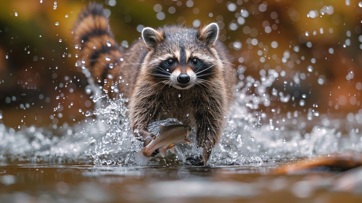 Free Raccoon Catches Fish Image - Raccoon, Fish, Water | Download at ...