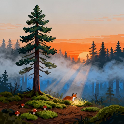 Free Misty Pixel Forest Image - Pixelart, Forest, Pine | Download at ...