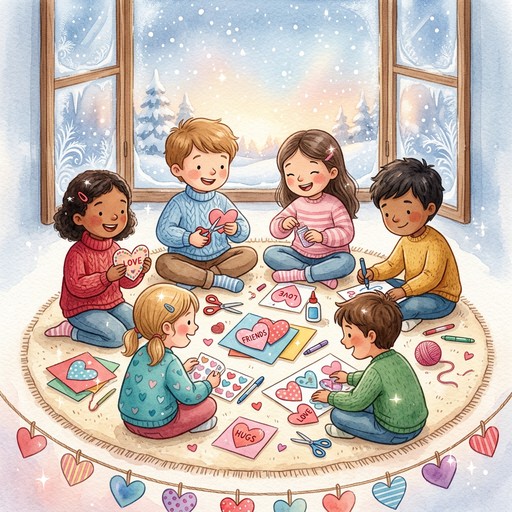 Free Crafting Hearts Together Image - Children, Illustration ...