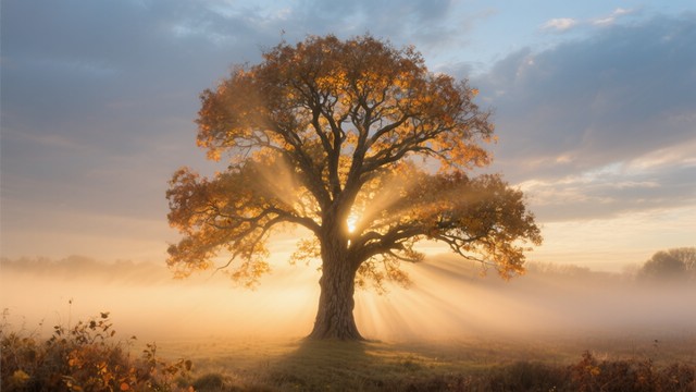 Free Misty Golden Dawn Image - Misty, Golden, Silhouette | Download at ...