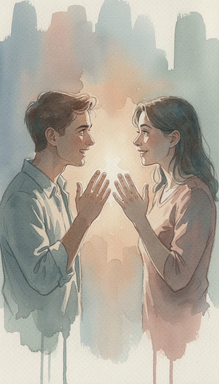 Intimate Communication Drawing Free Intimate Conversation Moment Image - Watercolor, Conversation ...