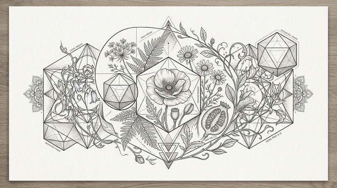 Free Geometry Meets Nature Image - Botanical, Geometry, Illustration ...