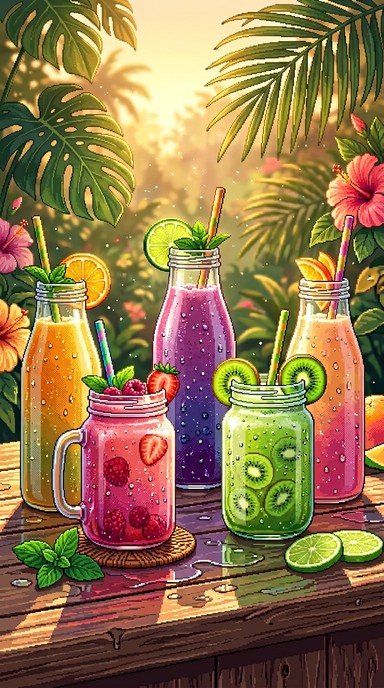 Free Tropical Smoothie Paradise Image - Smoothies, Beverages, Tropical ...