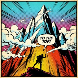 Free Comic Mountain Climb Image - Comic, Mountain, Popart | Download at ...