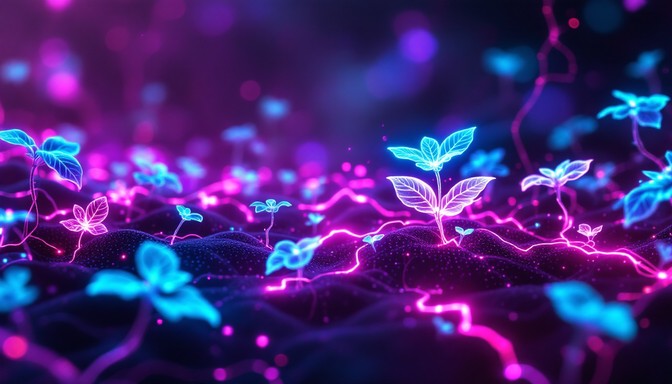 Free Neon Botanical Dreams Image - Cyberpunk, Botanical, Holographic ...