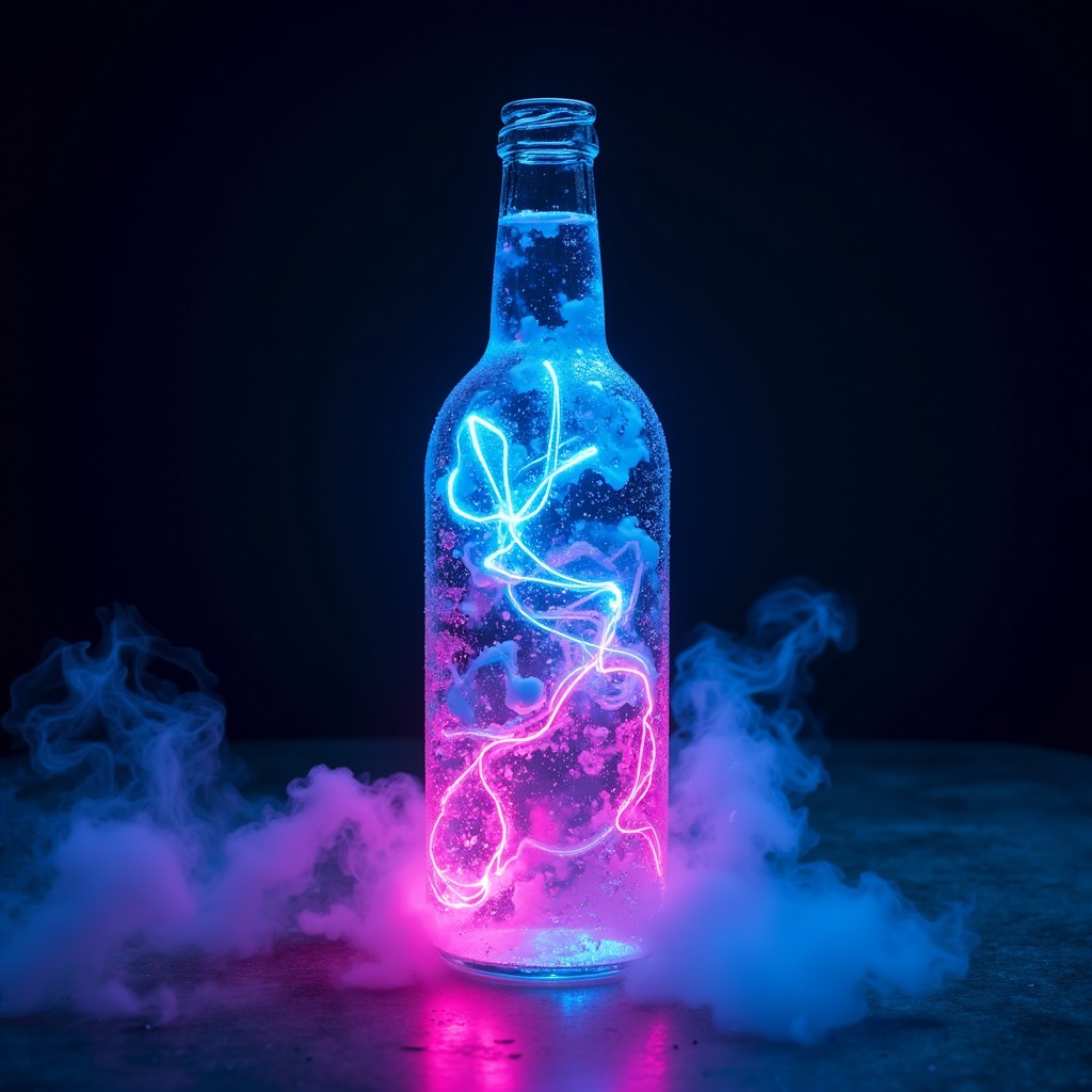 Free Neon Liquid Glow Image - Neon, Bottle, Glowing | Download at StockCake
