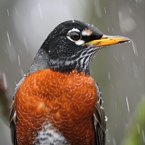Free Rain-soaked Robin Perched Image - Bird, Rain, Droplets | Download ...