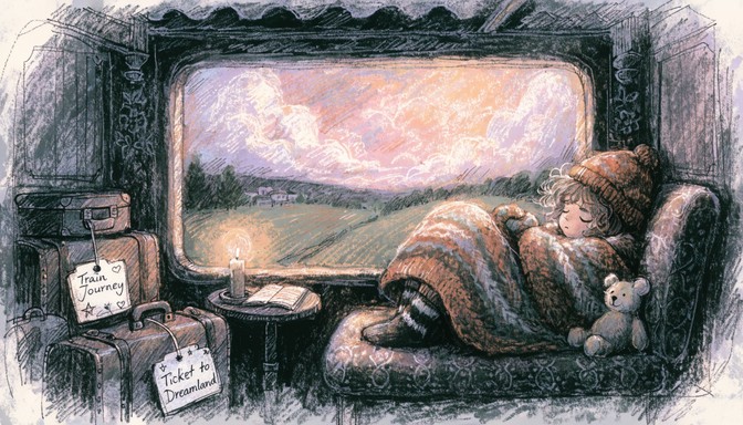 Free Dreamy Train Journey Image - Illustration, Chalk, Crayon ...