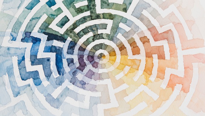 Labyrinth Overlap Free Labyrinth Watercolor Journey Image - Watercolor, Labyrinth, Maze ...