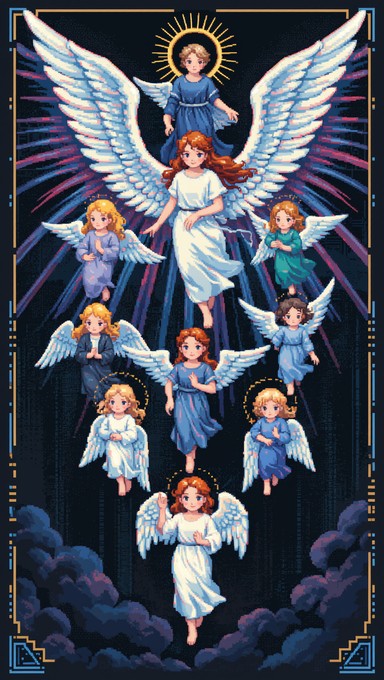 Free Digital Heaven Ascending Image - Pixelart, Angels, Retro ...