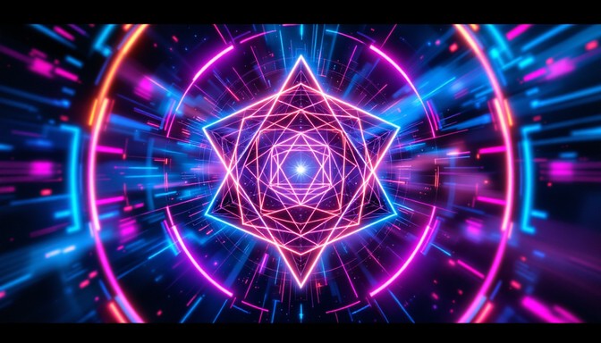 Geometry Neon Background Free Neon Sacred Geometry Image - Neon, Geometric, Cyberpunk | Download ...