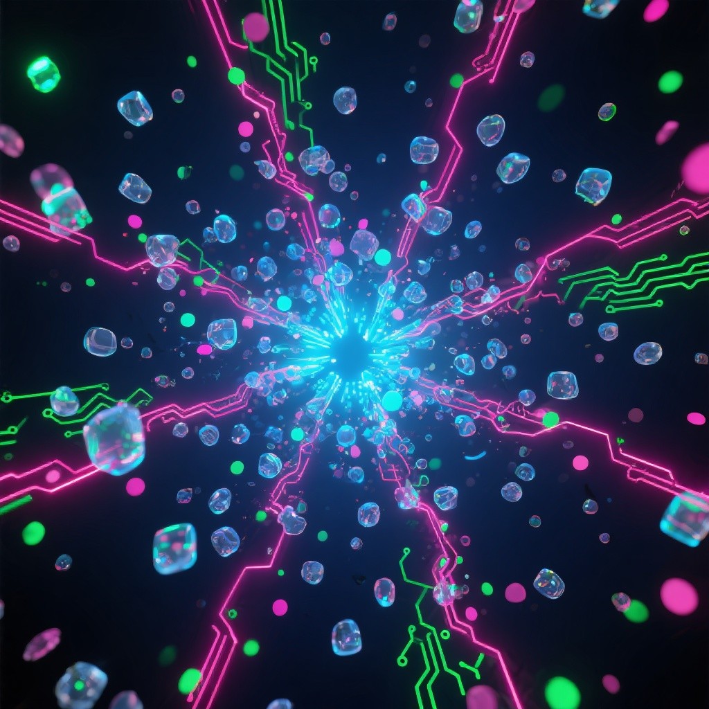 Neon Explotion Puff Free Neon Particle Explosion Image - Particles, Neon, Cyan | Download ...
