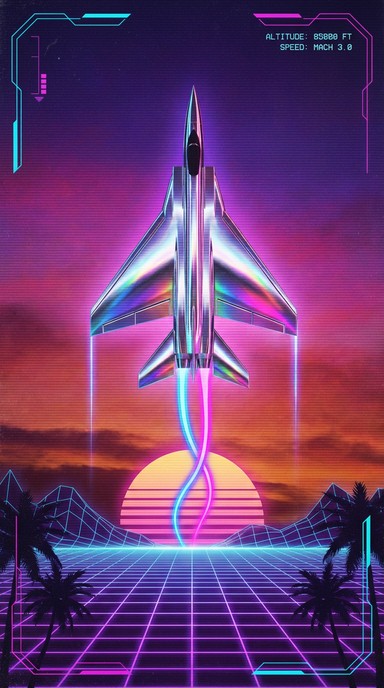Free Neon Jet Ascension Image - Synthwave, Vaporwave, Chrome | Download ...