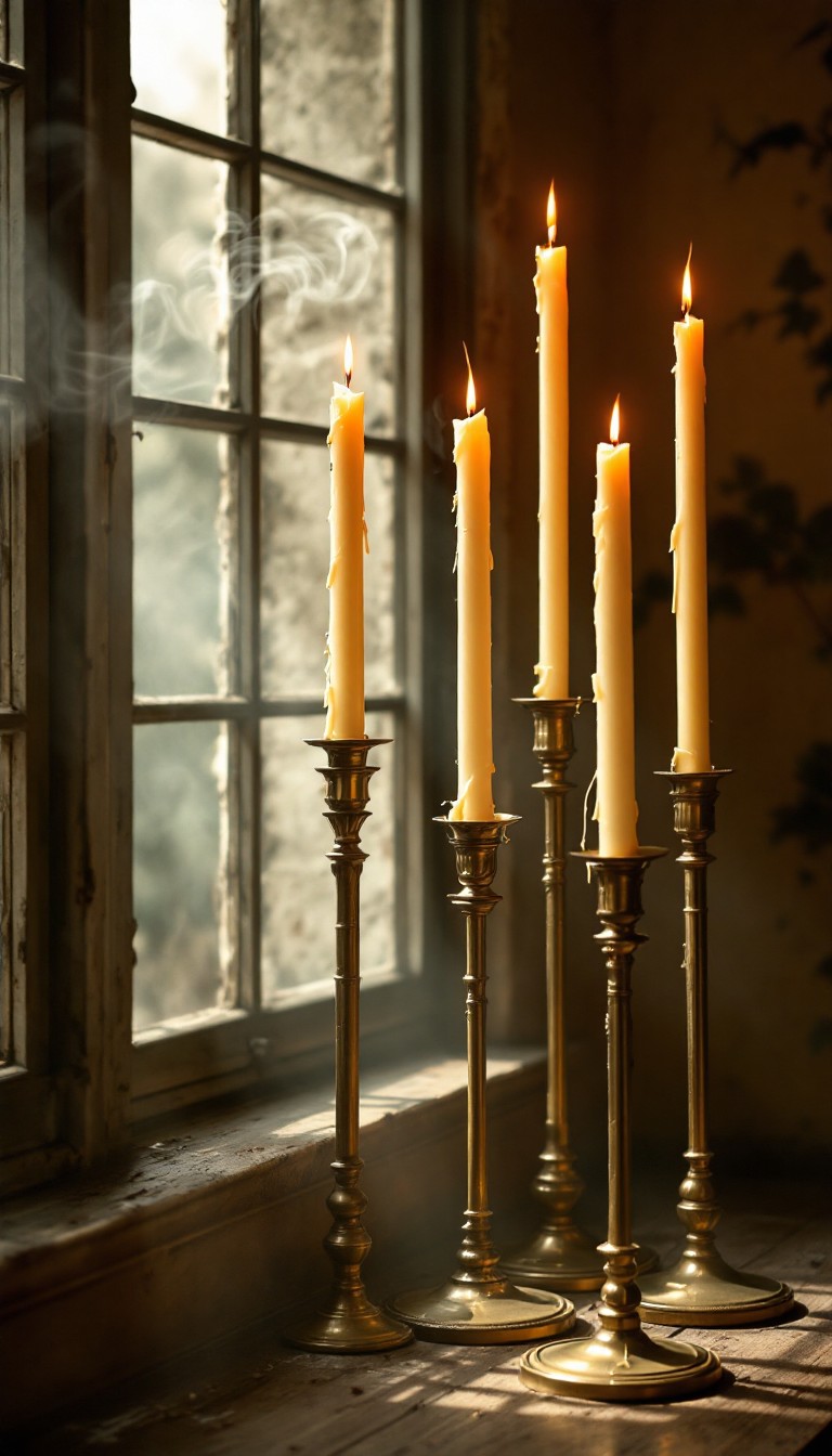 Free Candlelight Through Window Image - Candlelight, Brass, Vintage ...