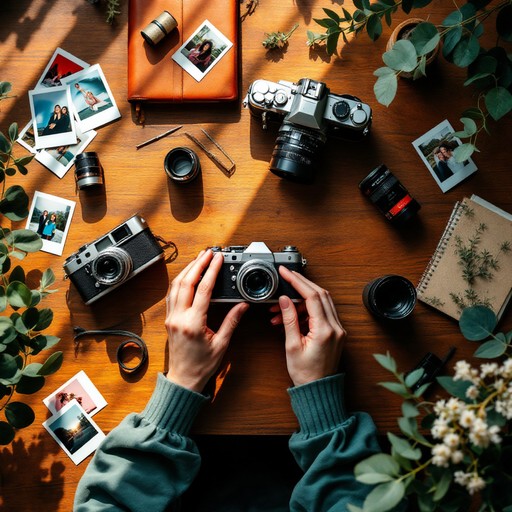 Download Vintage Photography Desk Image - Vintage, Photography, Cameras ...