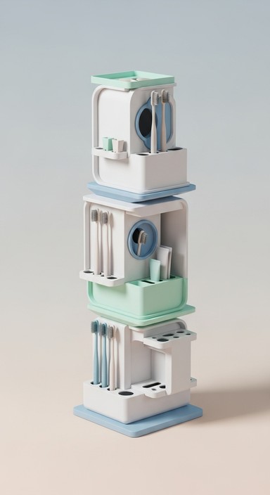 Free Modular Toothbrush Tower Image - Minimalist, Toothbrush, Organizer ...