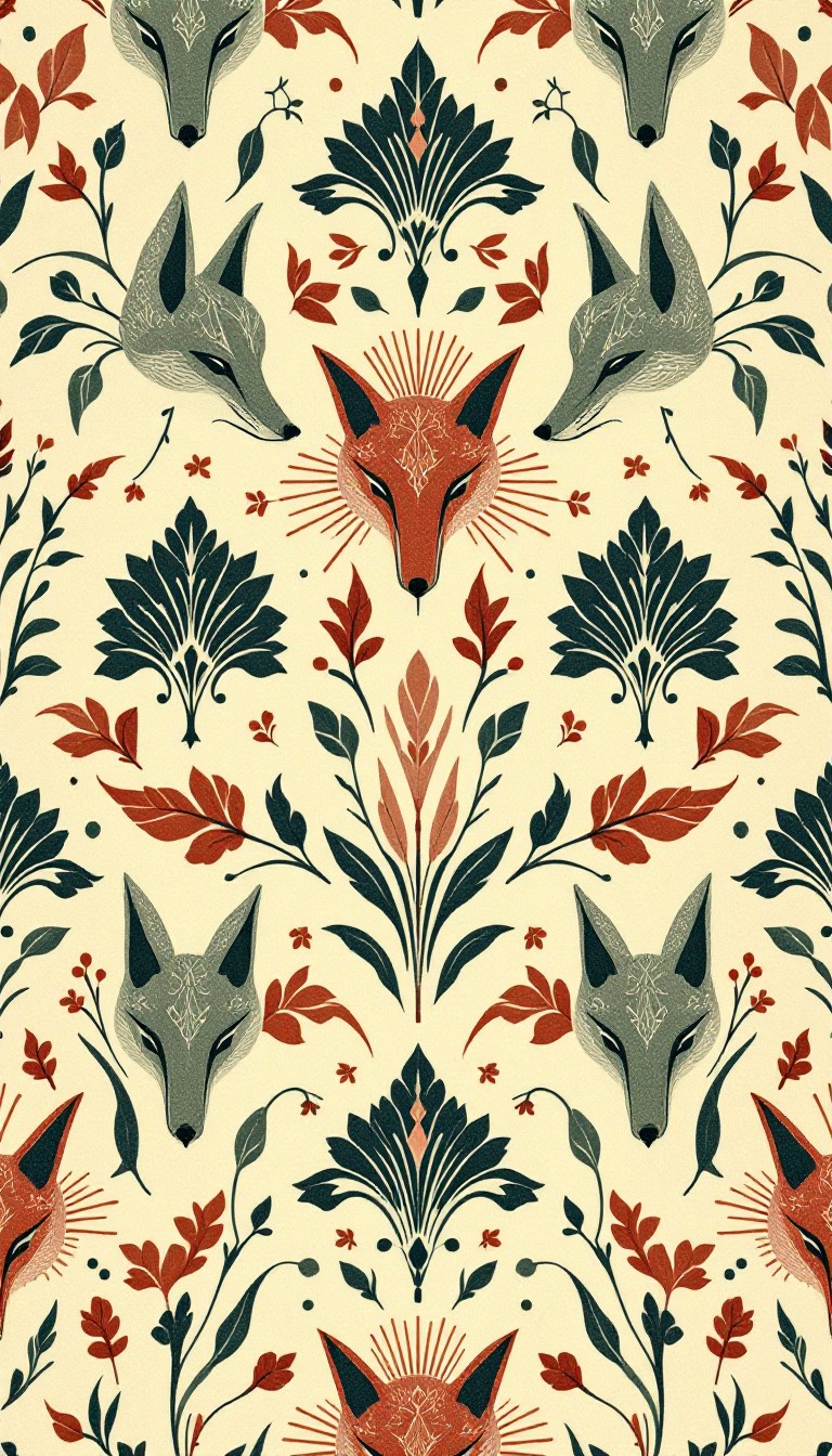 Free Vintage Fox Pattern Image - Fox, Vintage, Pattern | Download at ...