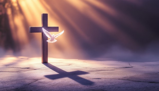 Free Cross Meets Light Image - Cross, Dove, Light | Download at StockCake