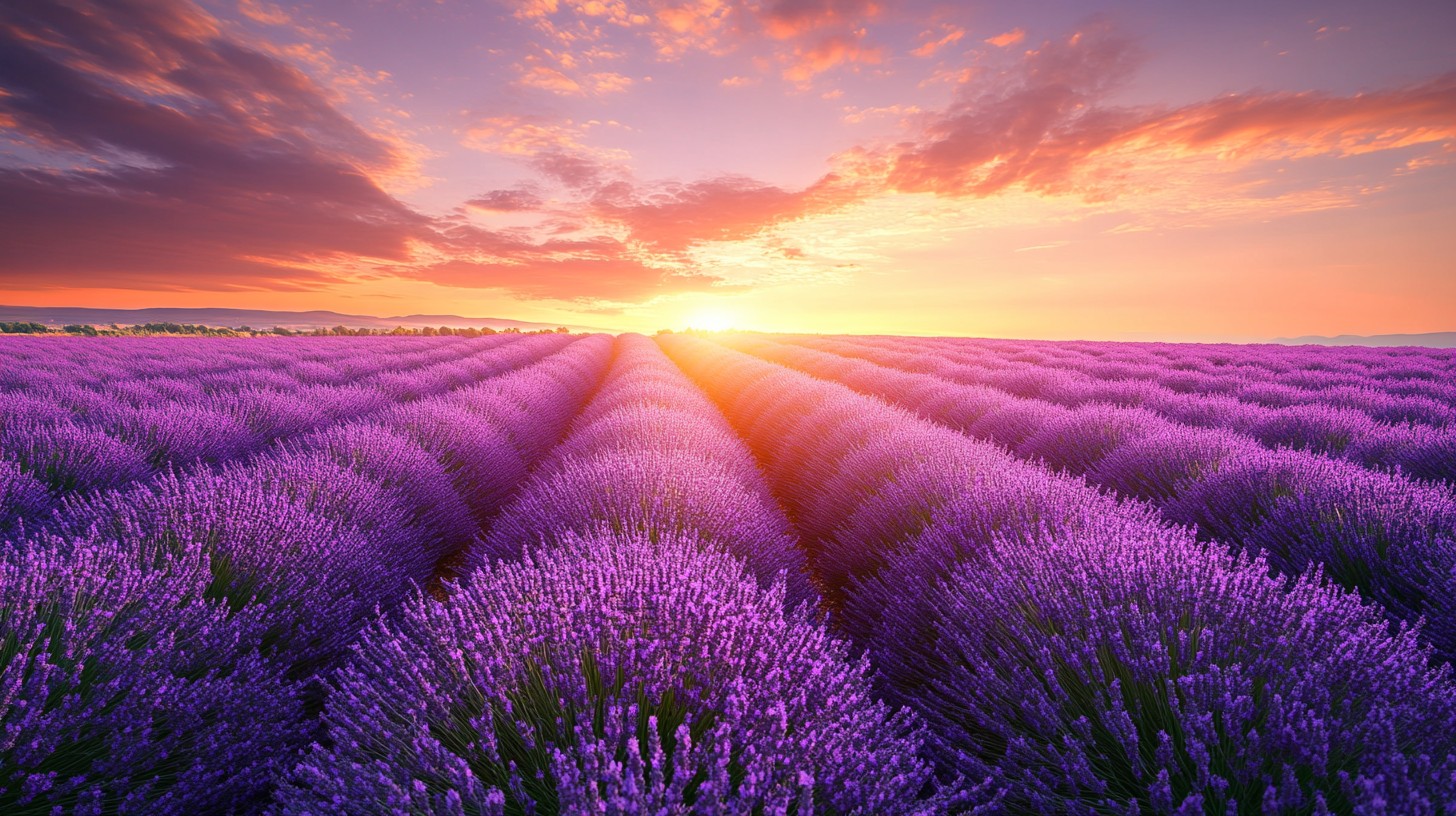 Free Sunset over lavender Image - Sunset, Lavender, Field | Download at ...