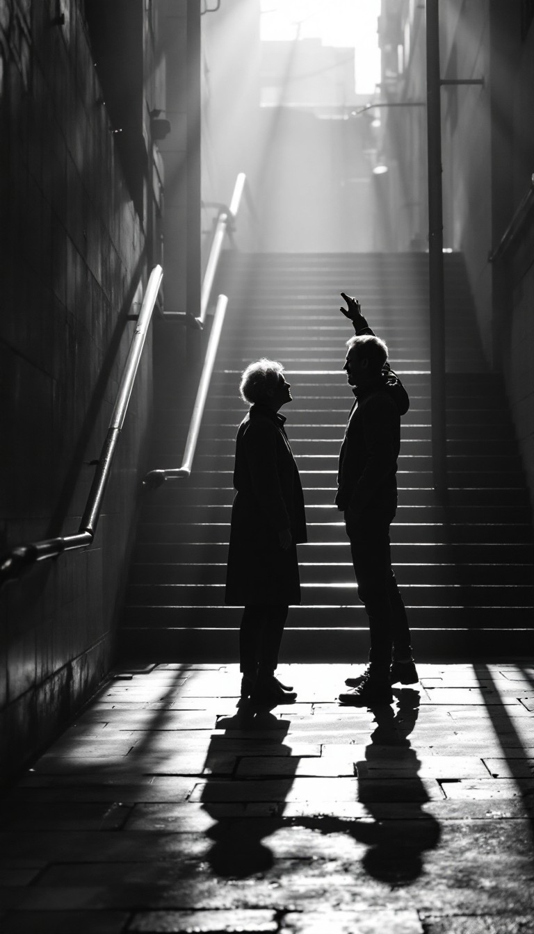 Free Shadows Helping Shadows Image - Silhouettes, Stairs, Monochrome ...