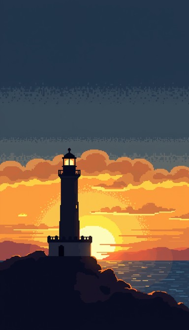 Free Golden Beacon Silhouette Image - Lighthouse, Sunset, Silhouette ...