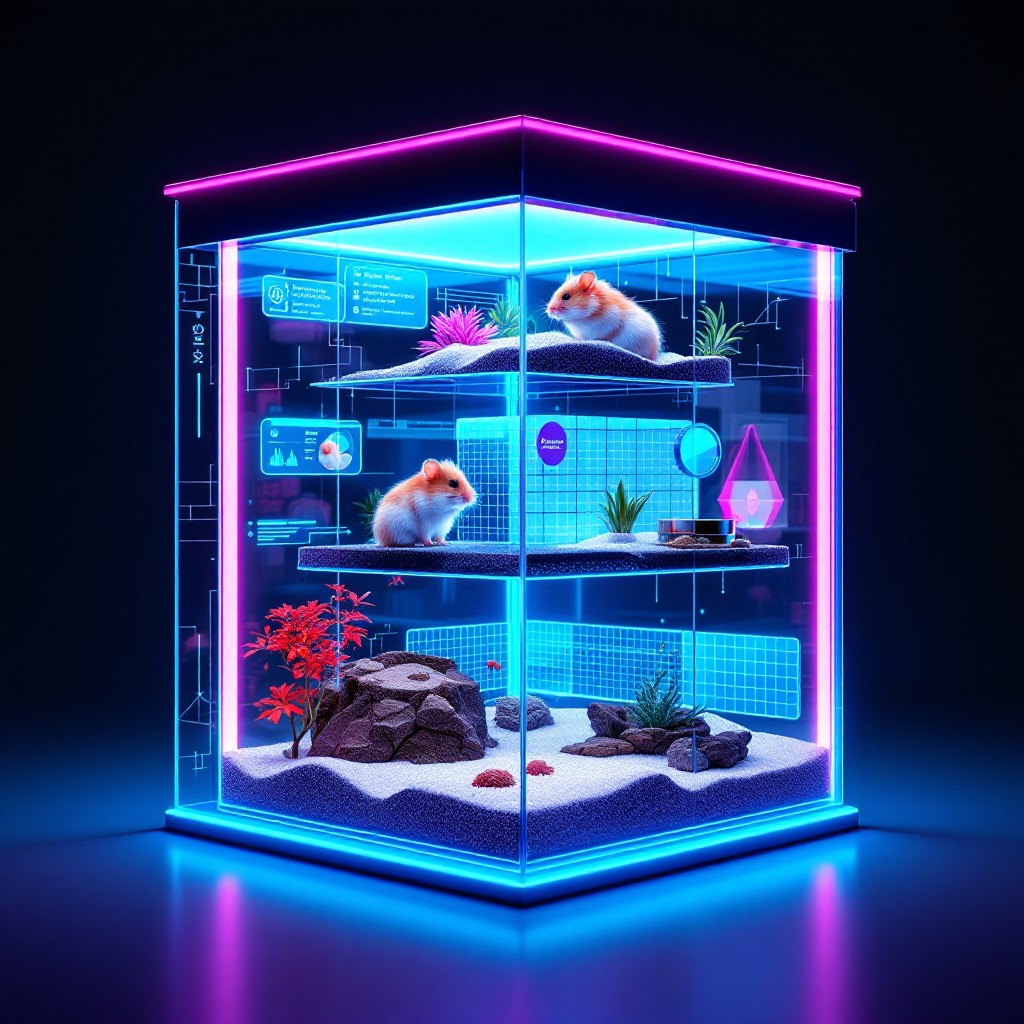 Free Neon Hamster Habitat Image - Hamster, Habitat, Cyberpunk ...