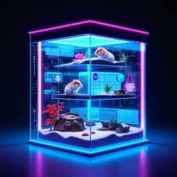 Free Neon Hamster Cube Image - Futuristic, Hamster, Habitat | Download ...