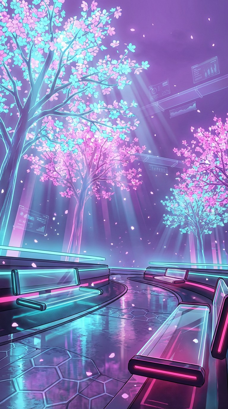Free Futuristic Cherry Blossoms Image - Anime, Manga, Futuristic ...