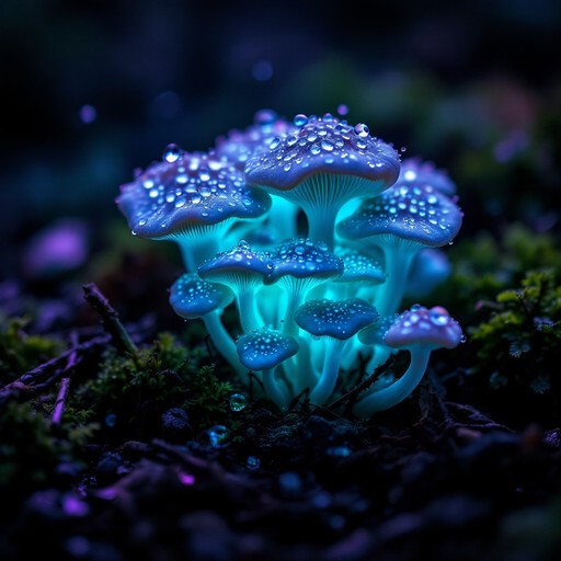Free Glowing Mushroom Grotto Image - Cave, Mushrooms, Bioluminescent ...