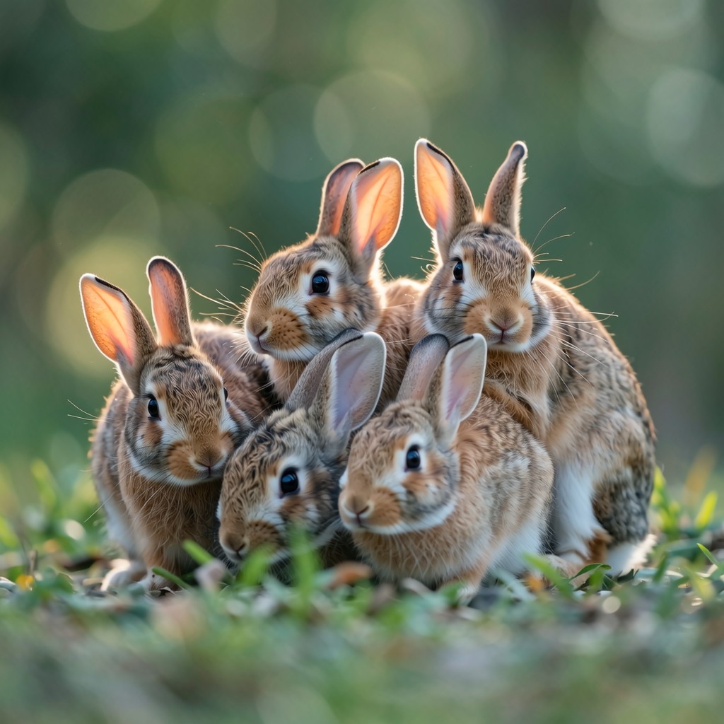 Free Huddled Rabbit Family Image - Rabbits, Bunnies, Wildlife ...