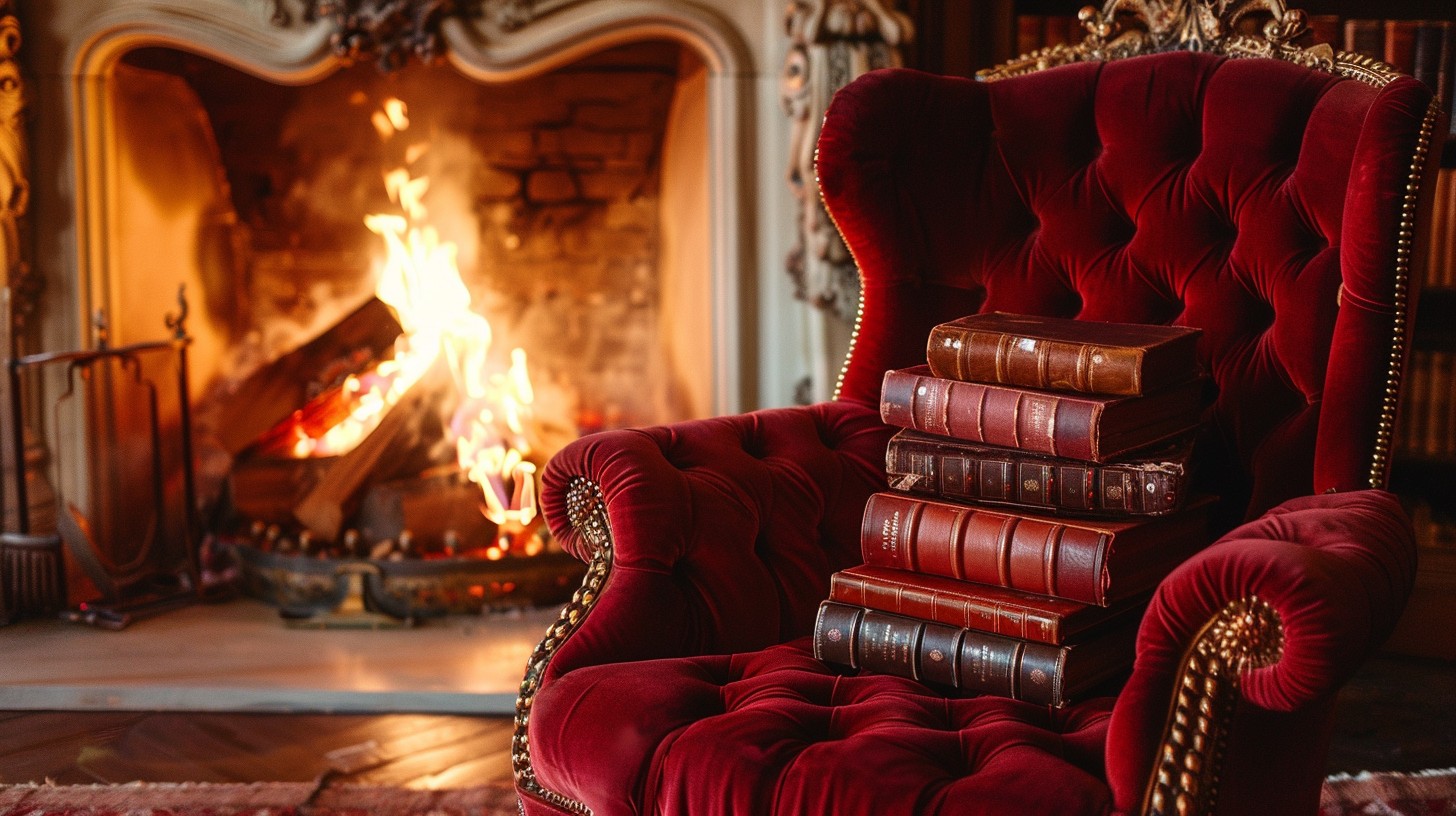 Fireside Rocking Chair Reading Free Cozy Fireside Reading Image - Velvet, Armchair, Fireplace ...