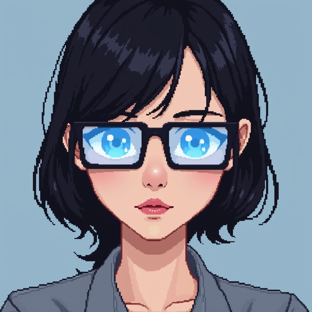 Free Pixel Glass Gaze Image - Pixel, Glasses, Blue | Download at StockCake