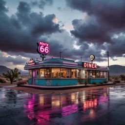Free Stormy Desert Diner Image - Diner, Storm, Neon | Download at