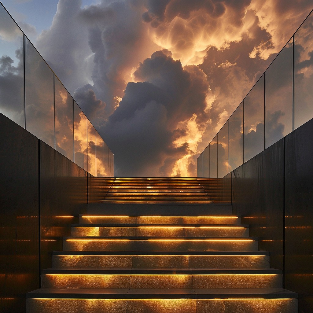 Free Stairway to Heaven Image - Staircase, Sunset, Clouds | Download at ...