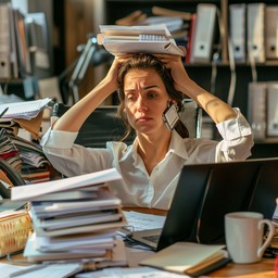 Work Is Overwhelming Free Overwhelmed Office Worker Image - Stress, Office, Overwhelmed ...