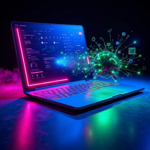 Free Neon Tech Work Image - Technology, Neon, Laptop | Download at ...