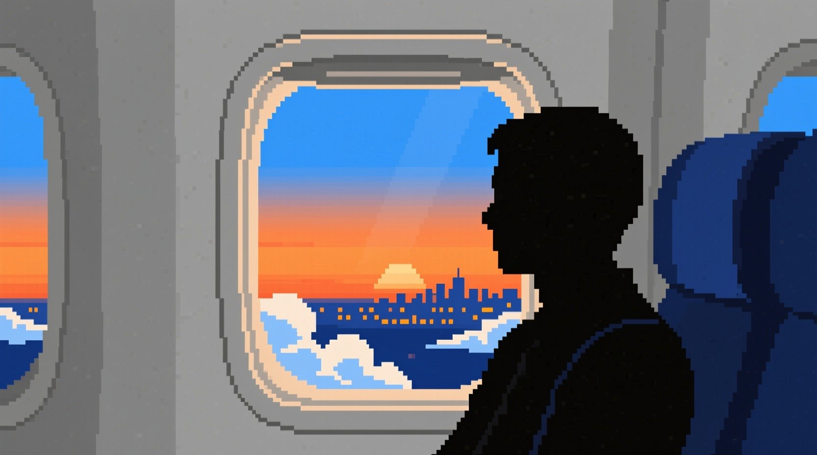Free Pixel Sunset Journey Photo - Pixel, Sunset, Airplane | Download at ...