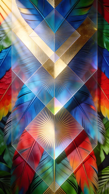 Free Tropical Geometric Feathers Image - Tropical, Feather, Geometric ...