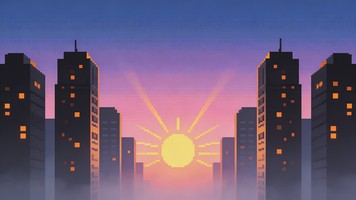 Free Pixel Art Sunrise Image - Pixel, Art, Cityscape | Download at ...
