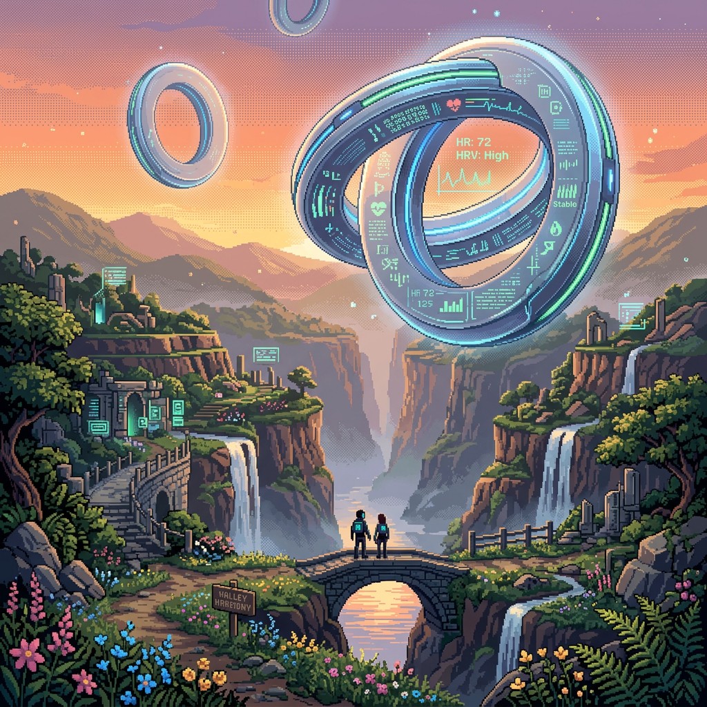 Free Glowing Pixel Paradise Image - Futuristic, Pixel, Valley ...